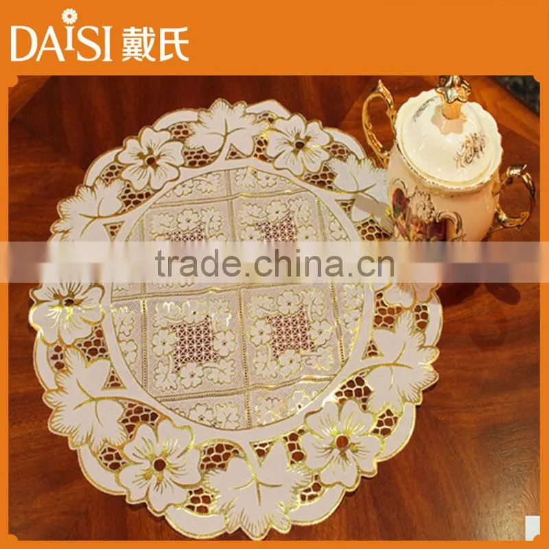 30cm*46cm golden PVC lace placemat (DOILES) for banquet
