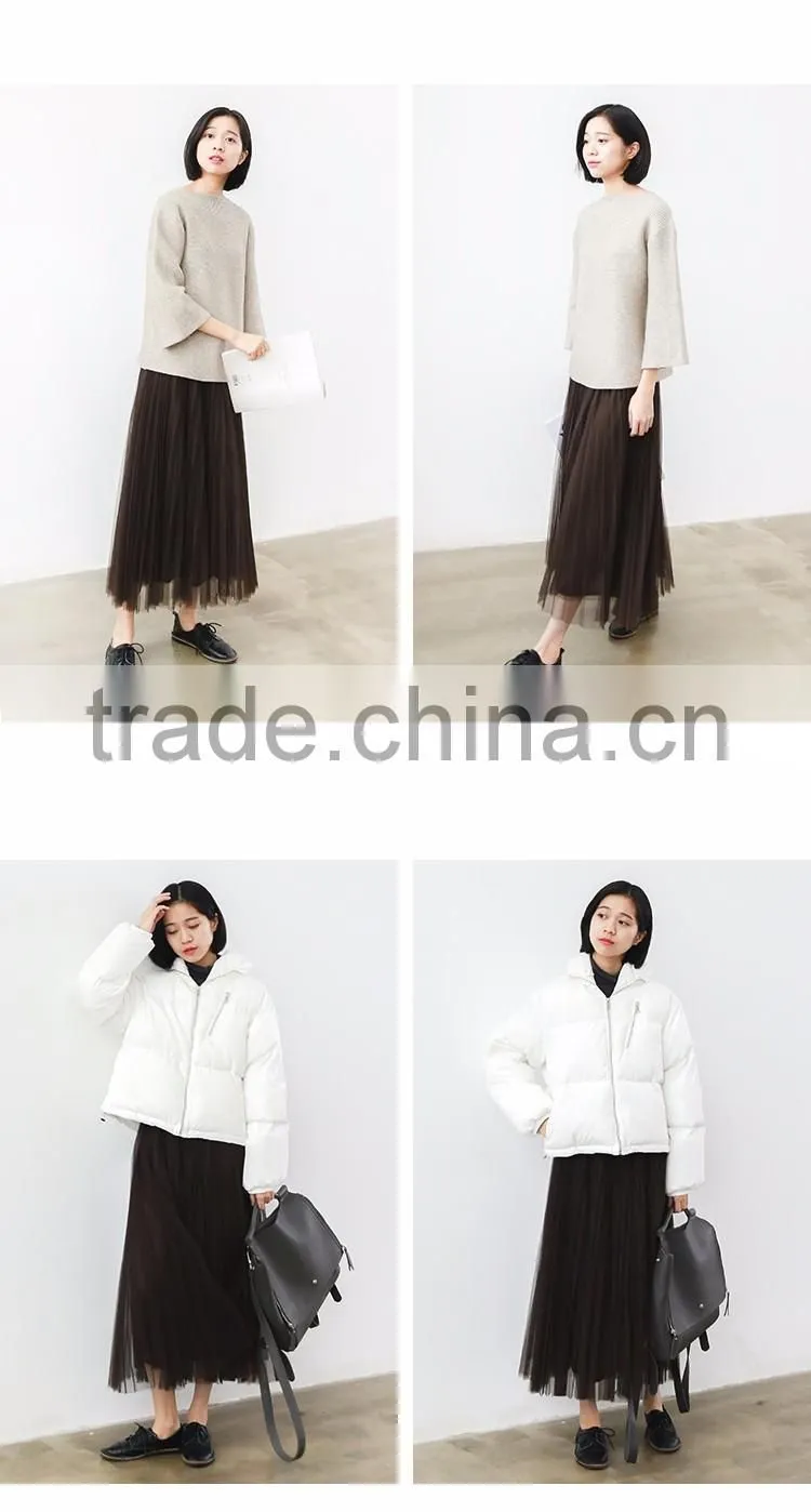 2016 customized manufacture fashionable Wholesale women's plain color chiffon double layer ladies skirt
