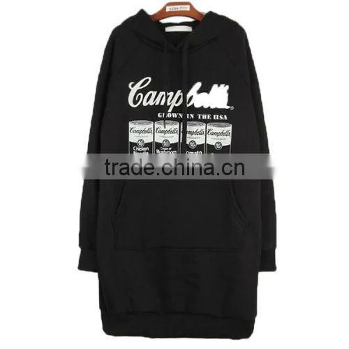 Women Casual Long Pattern Thicken Fleeces Hoodies