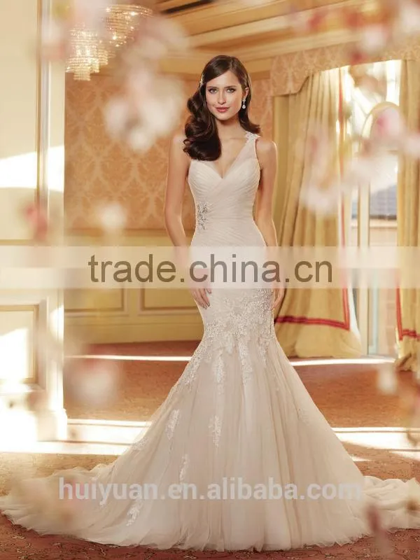 sexy strap lace mermaid deep v neck wedding dress designs