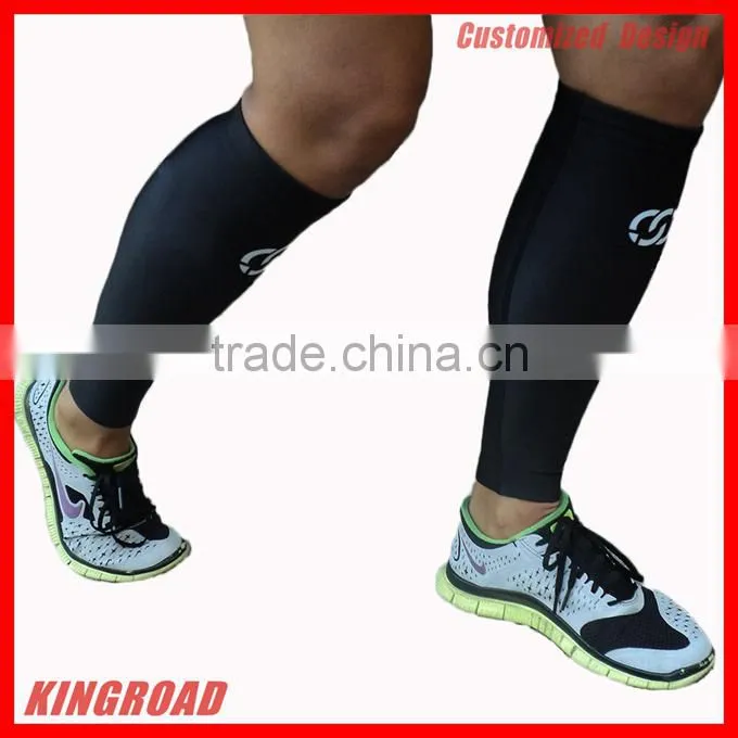 Wholesale spandex OEM sports running calf sleeves, spandex fitness compression arm sleeves