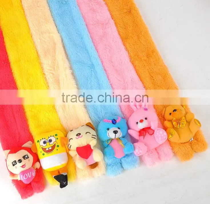Hot selling new winter children's coral velvet scarf wholesale cartoon fashion kids cotton plain bear