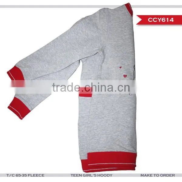 2015 Wholesale fall/winter T/C fleece boutique girl sweatshirt designs
