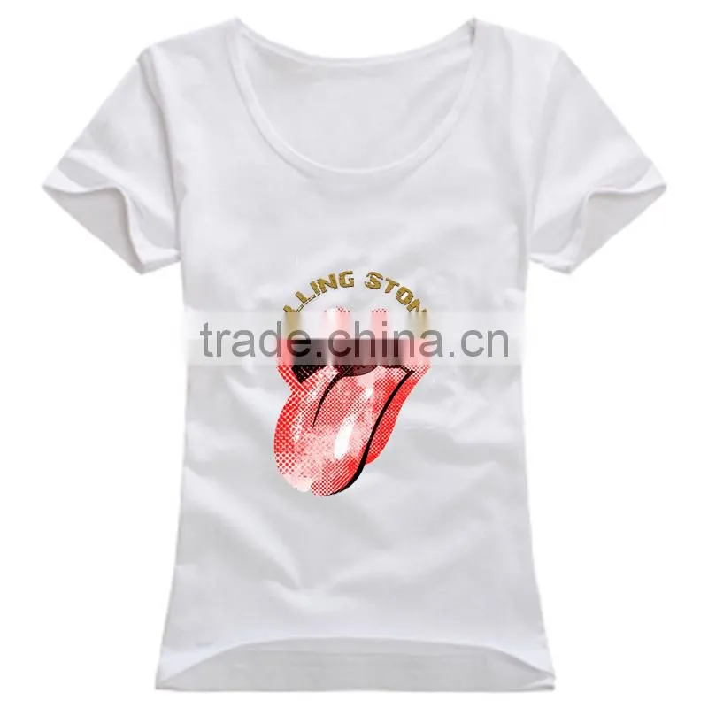 cotton custom print women tshirts black color