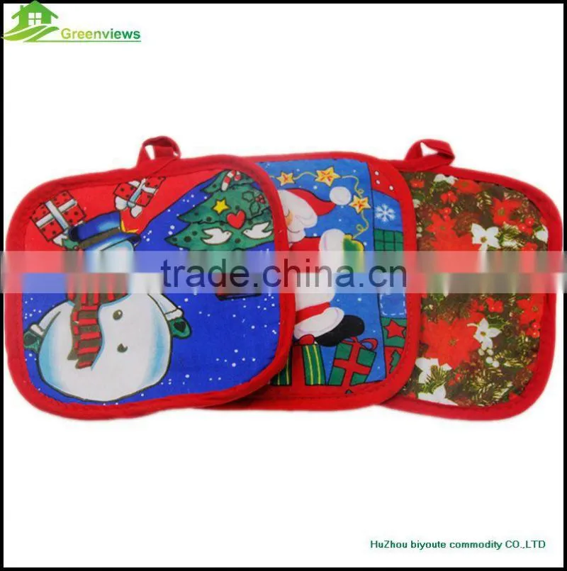 Christmas style color coffee cup mats pot custom linen pot holders print cotton