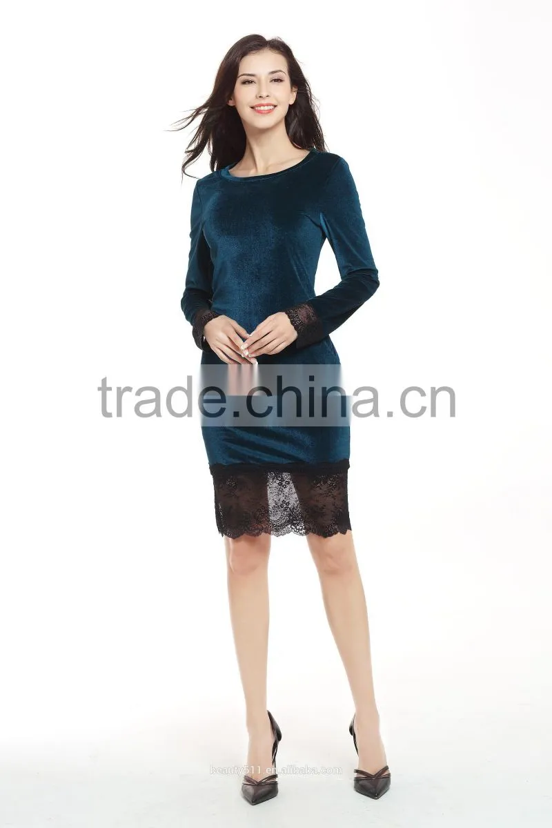 Girl Sexy Long Sleeve Round Neck Mini Bandage Dress SD14
