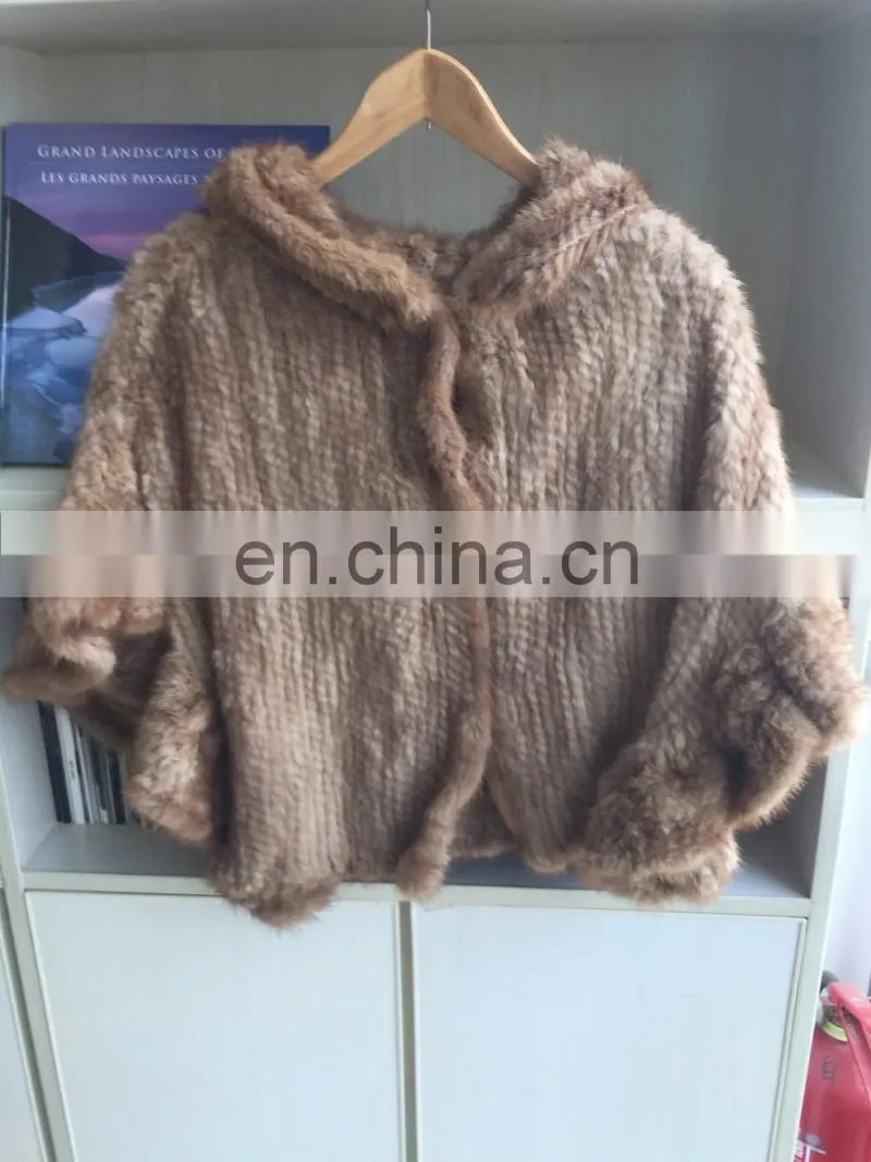 White knitted shearling beaver fur sleeveless asymmetrical vest