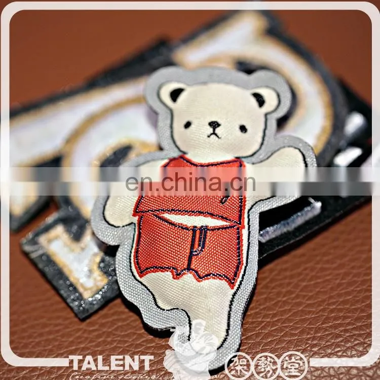 Custom Special Shape 3D Sponge Filling Double Face Mascot Woven Badge