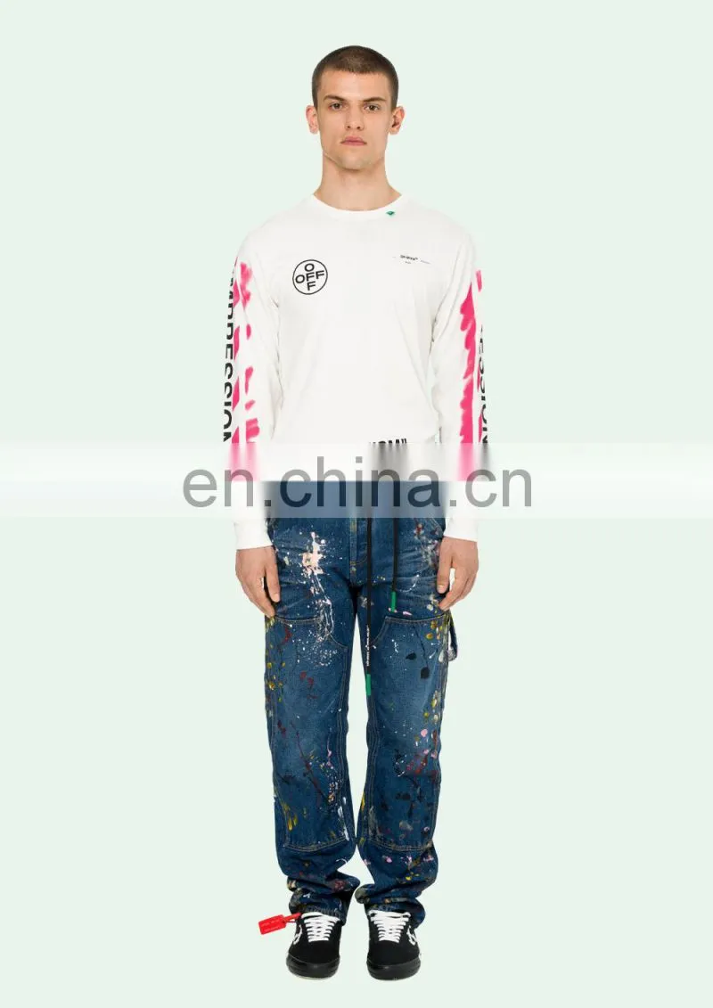 DiZNEW PAINTED POCKETS VINTAGE PAINT CARPENTER JEAN PANTS FOR BOYS