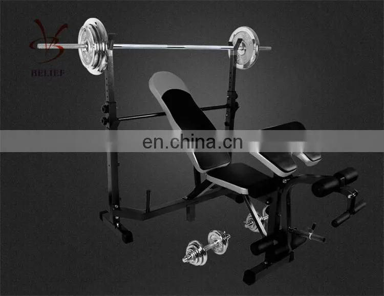 Adjustable Squat Rack With Weightlifting Bench Press