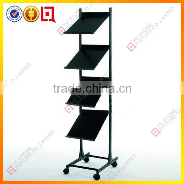 Free standing cardboard acrylic magazine display stand