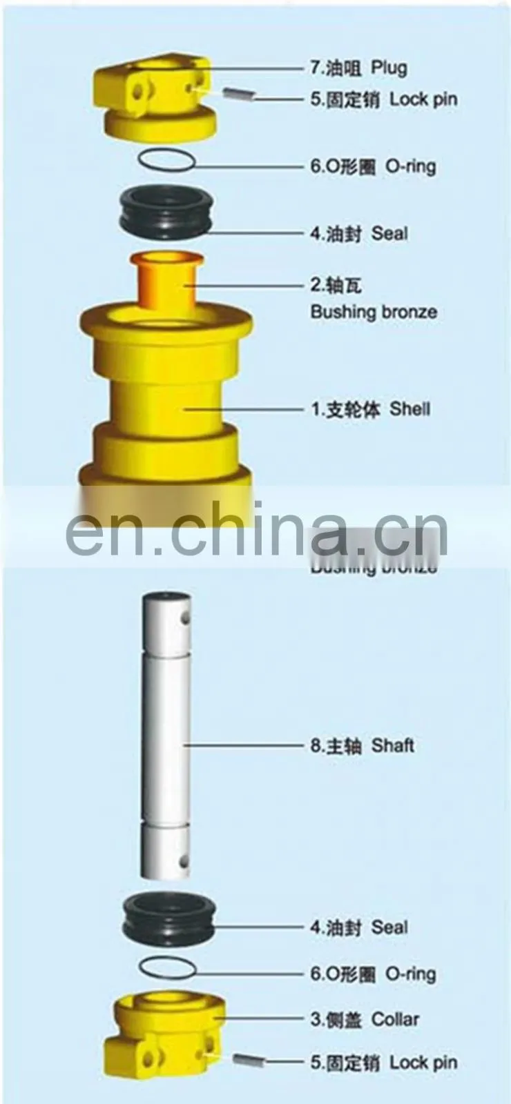 PC200-8 Undercarriage 20Y-30-00011 Bottom Roller Excavator Type