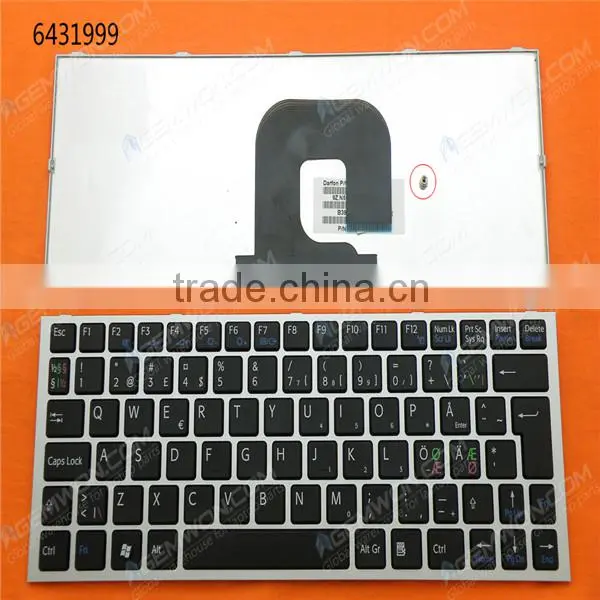 Original laptop keyboard for SONY VPC-YA VPC-YB SILVER FRAME BLACK Layout Nordic