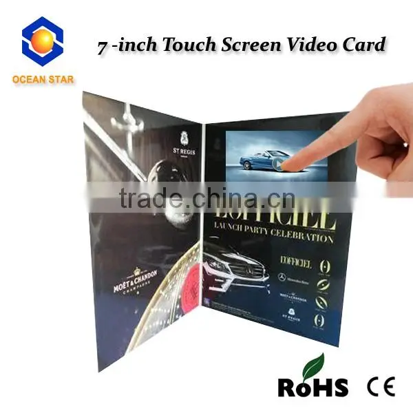 multiple inner pages video brochure with light sensor for promotion/Advertising/wedding