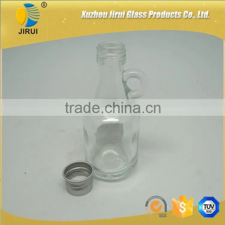 40ml glass wine bottle with handle and lid