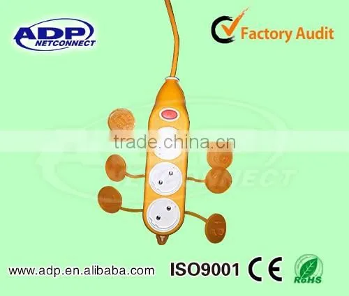 Cute bran-new European standard 3/4ways with switch, plug receptacle with wire