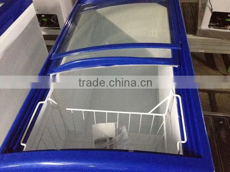 268L supermarket display freezer with one free basket