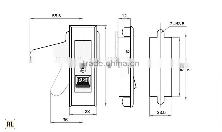 High and low voltage electric cabinet plane lock with key /without key