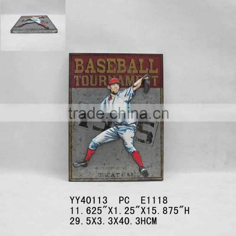 sports design wall tin sign, embossed wall decor