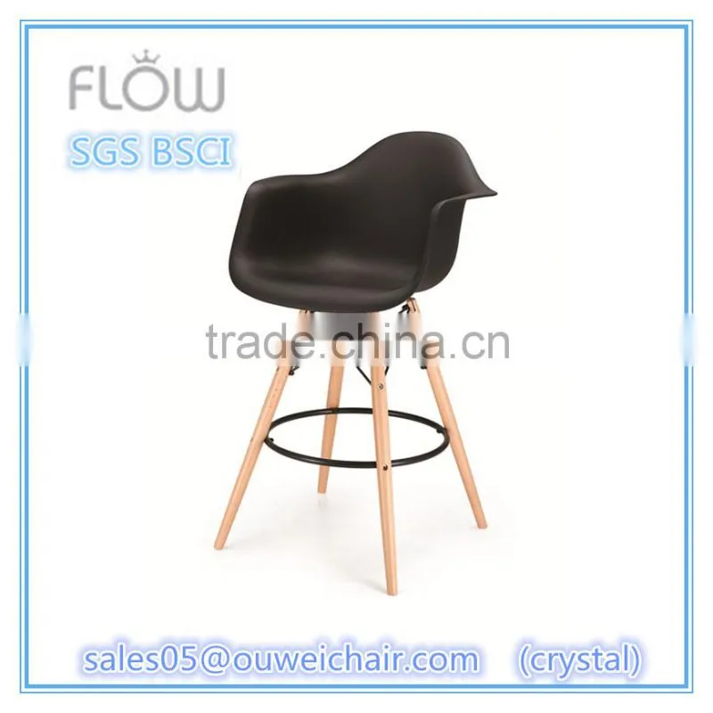 high quality classic bright colored dining plastic chair with armrest