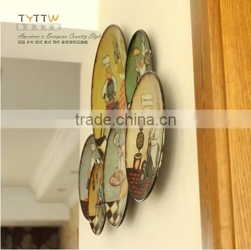 European Style Hand Drawing Wall Hanging Decorative Plate Ornaments