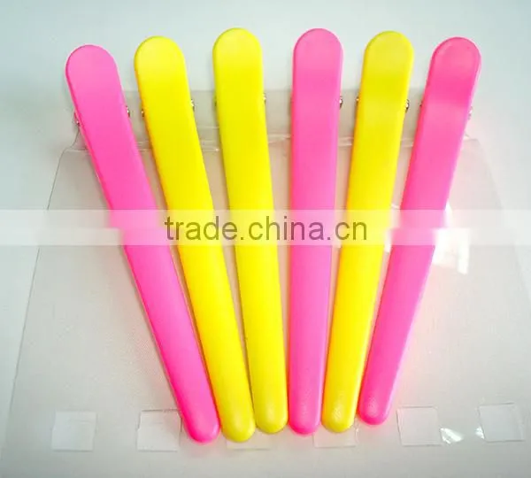 Colorful Plastic Hair Cutting Clip , rubber hair clip