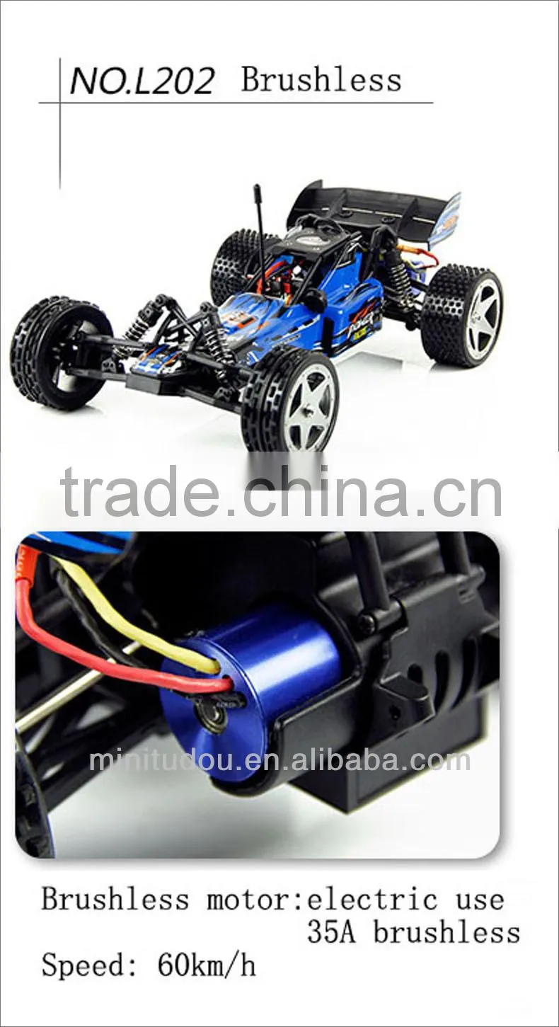 Brushless motor car L202 high speed 1 12 scale 4wd rc drift big Brushless rc car