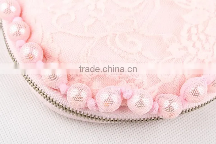 2015 Fast Shipment Sling bag baby girls coin purse girl lace pearls princess handbag