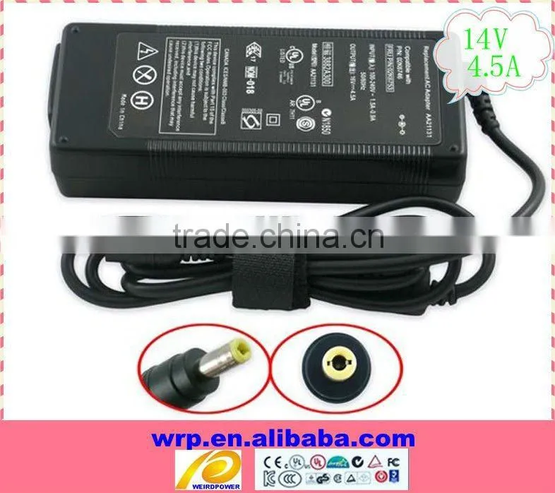 14V4.5A 65W laptop adapter yellow tip