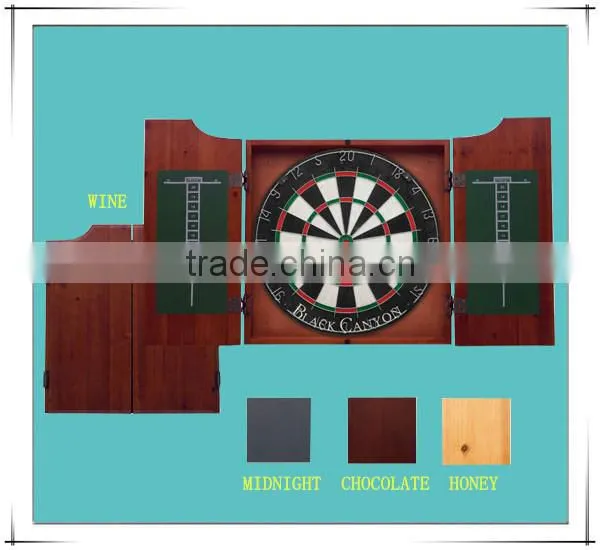 Cabinet Realistic Finish Set Walnut Dartboard Gameroom Trademark Darts BoardLuxury MDF Wood Dart Cabinet