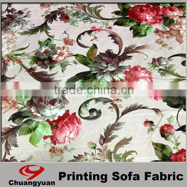 sofa fabric printing /colorful pringt flower printing for home textiles