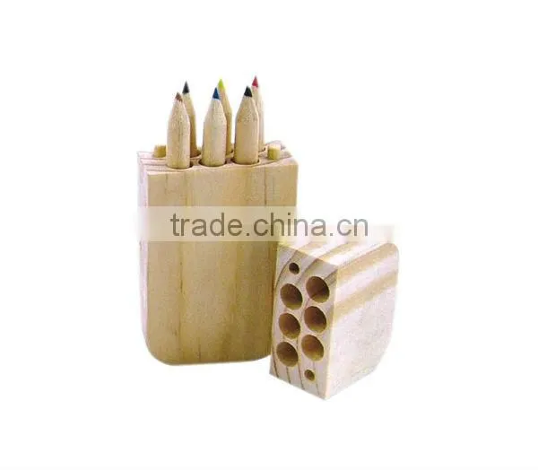12PCS/SET Mini Wooden Pencil & Wood Color Pencil & Natural Colour Pencil
