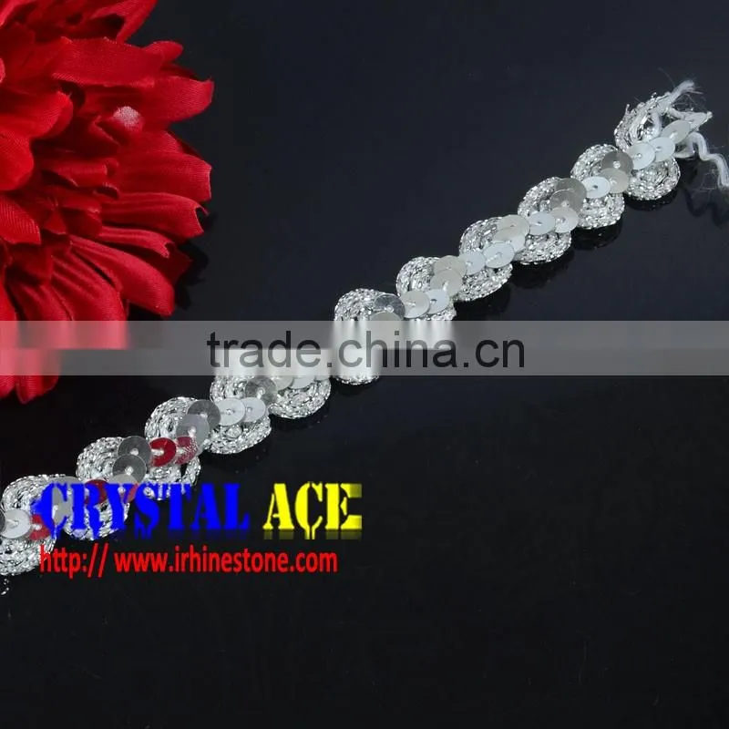 spangle sequin roll trim sequin lace trims for garment accerssories