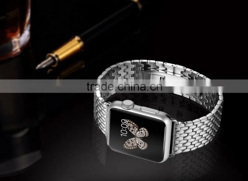 Icarer Armour Stainless Steel Watch Band For iWatch Sliver Wrist Strap For 38MM Apple Watch MT-4251