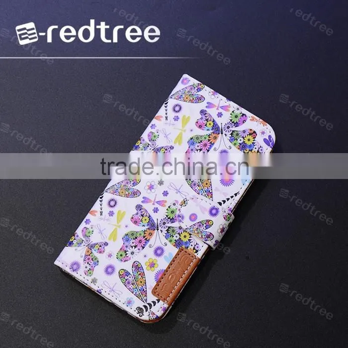 Lucky flower 3D printed flip card slot hand phone cover case