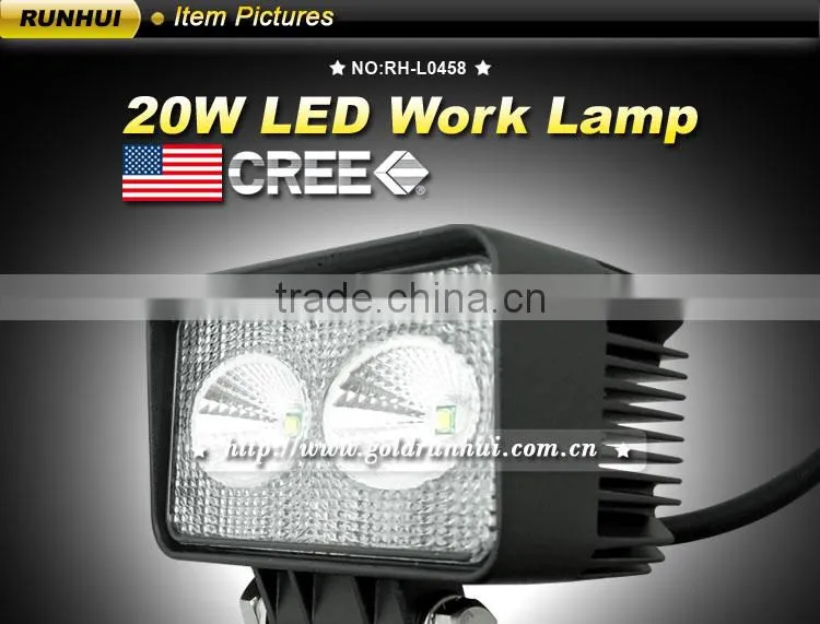 GoldRunhui RH-L0458 New Design!! 20w 1700lm 6000k led Work Lamp
