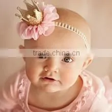 Hot-sales kids crochet Headband for 4th of July fashion baby large bow Hair Bands hair flower wh-1744