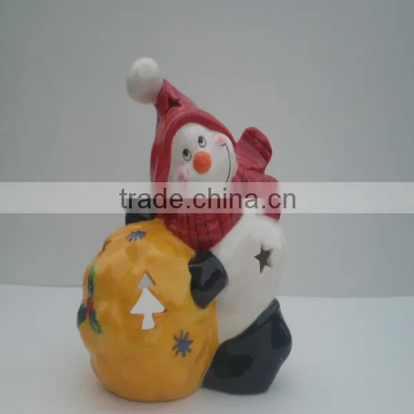 santa claus ceramic candlestick