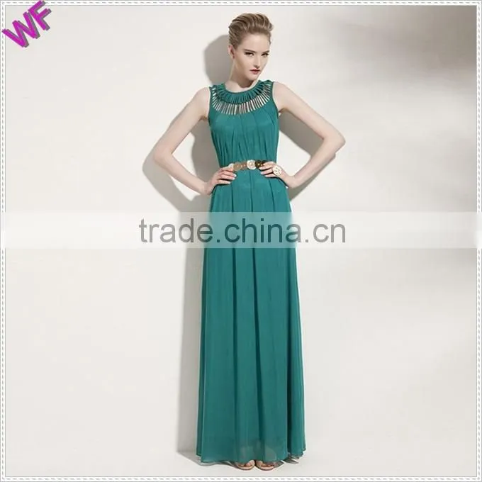 2015 New Design sleeveless Chiffon Maxi Dresses
