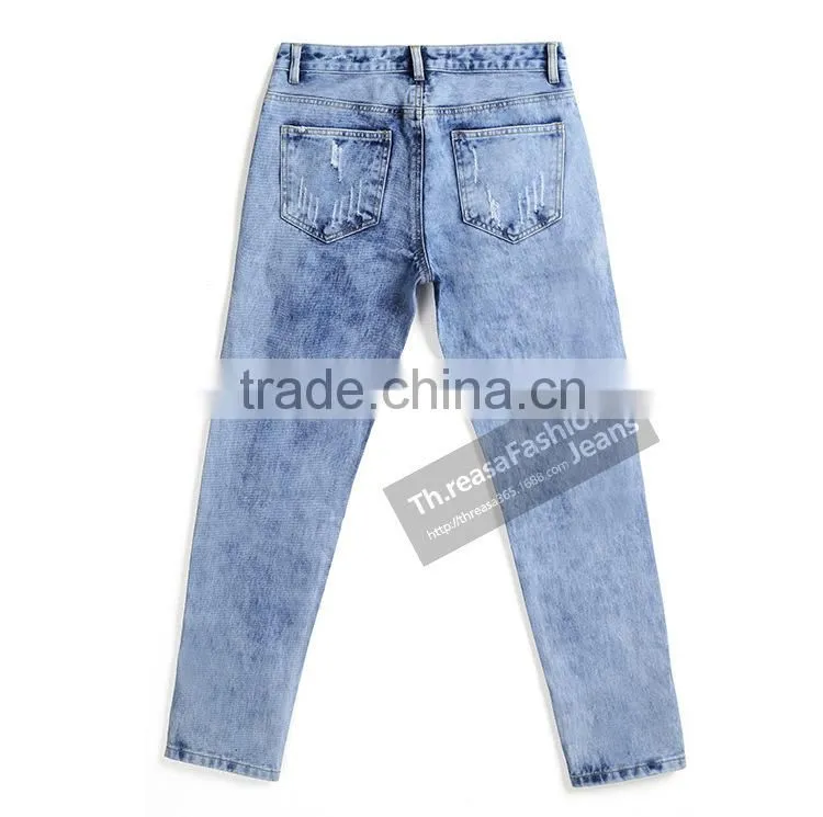 Best selling Hollow Out Hole brands Jean Pants For Women Boy Friend European Pattern Loose Clothing womens jeans wholesale china