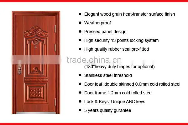 SC-S127 Bronze Steel Door Entry Cheap House Doors For Sale