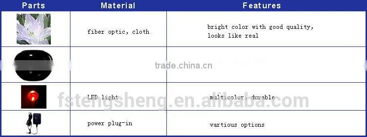 Best sell craft silk flower optical fiber artificial flower from foshan factory