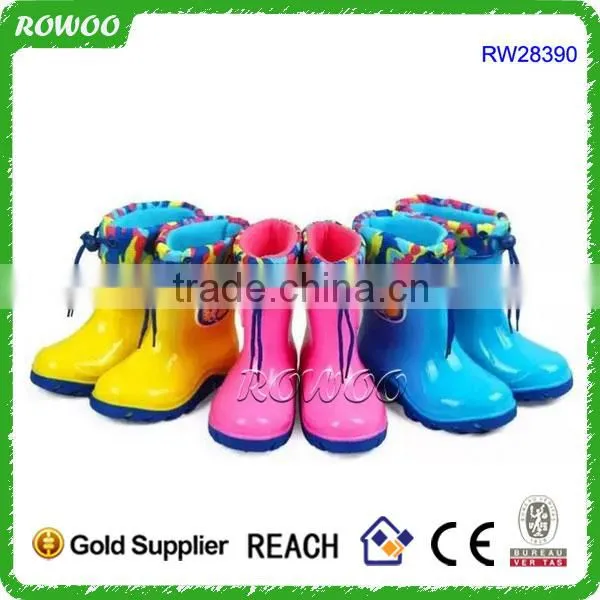 rain boots with collar, long rubber boots, rain boots with fur lining
