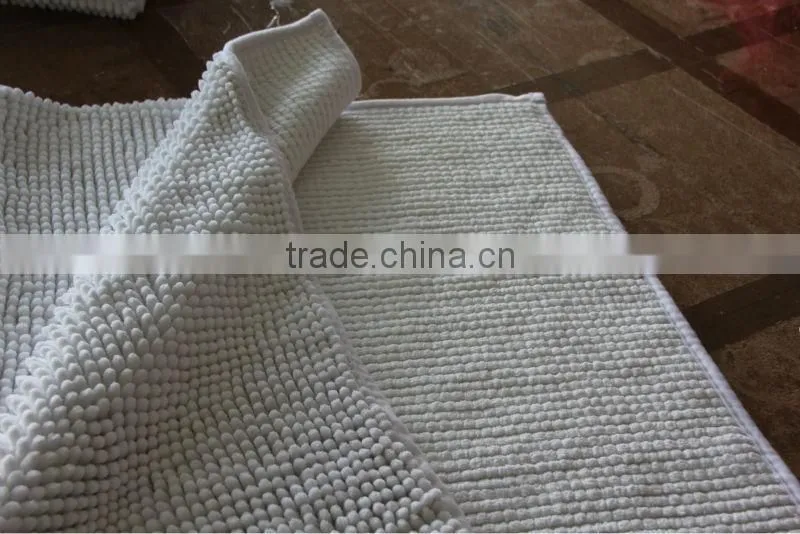 bathmat with anti-slip base shiny chenille floor mat