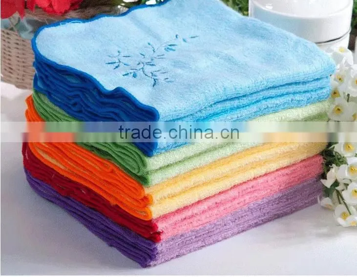hot sales cotton velour bamboo fibre embroidery design fancy hand towels