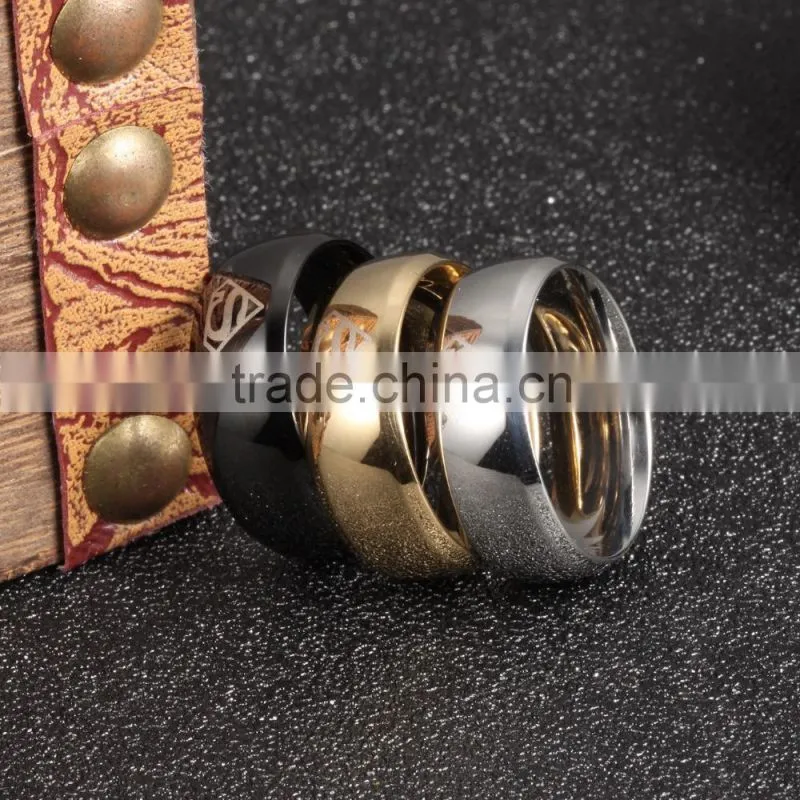 OEM service wholesale 316L stainless steel 18K gold plated superman wedding rings