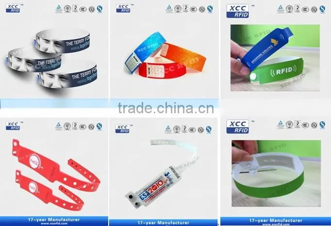 13.56Mhz Custom Printed One Time Use NFC DIsposable Wristband For Smart Phone