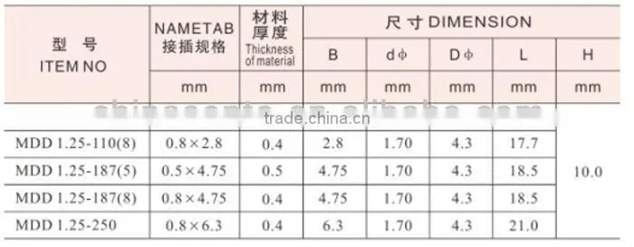 MDD insulated wire male terminal plug