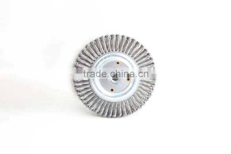 Twist knot wheel brushes