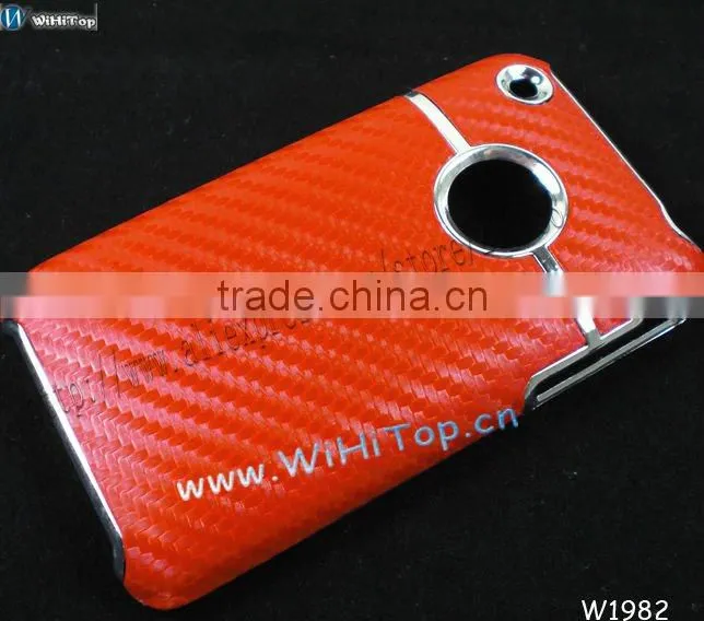 Color White. Carbon Fiber Skin Caes for iPhone 3Gs. Skin Hard Cse for iPhone 3gs.